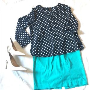 Ann Taylor petite polka dot top